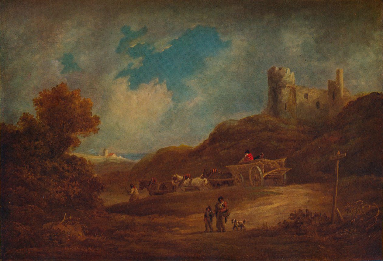 Zamek z wozem i końmi, ok. 1886, 1938 r. autorstwa Francis Towne