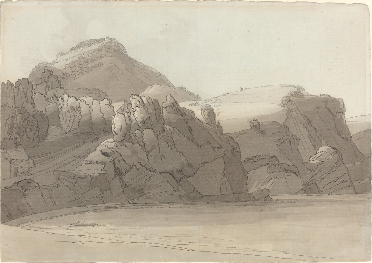 Skalisty brzeg w Coombmartin, Devon (Combe Martin Bay) autorstwa Francis Towne
