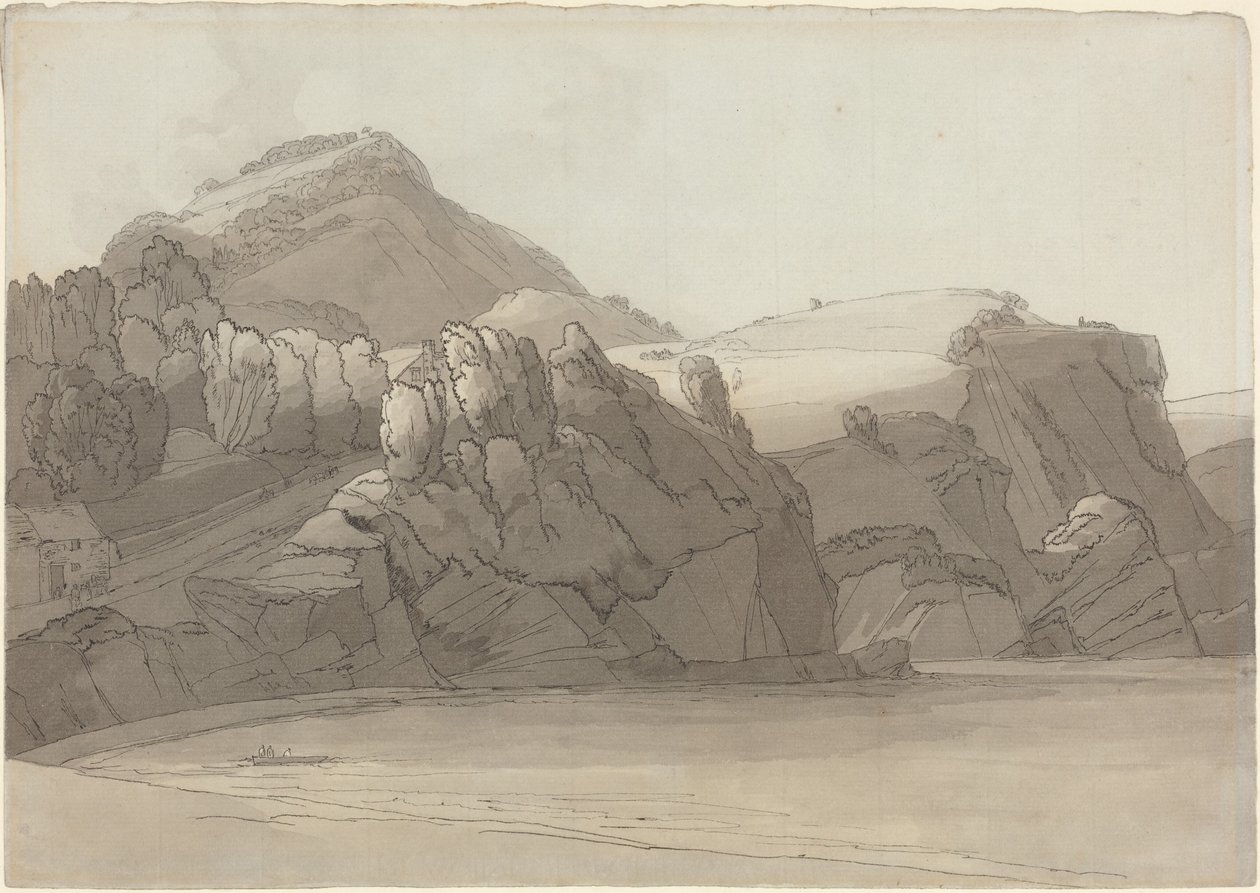 Skaliste wybrzeże w Coombmartin, Devon (zatoka Combe Martin) autorstwa Francis Towne