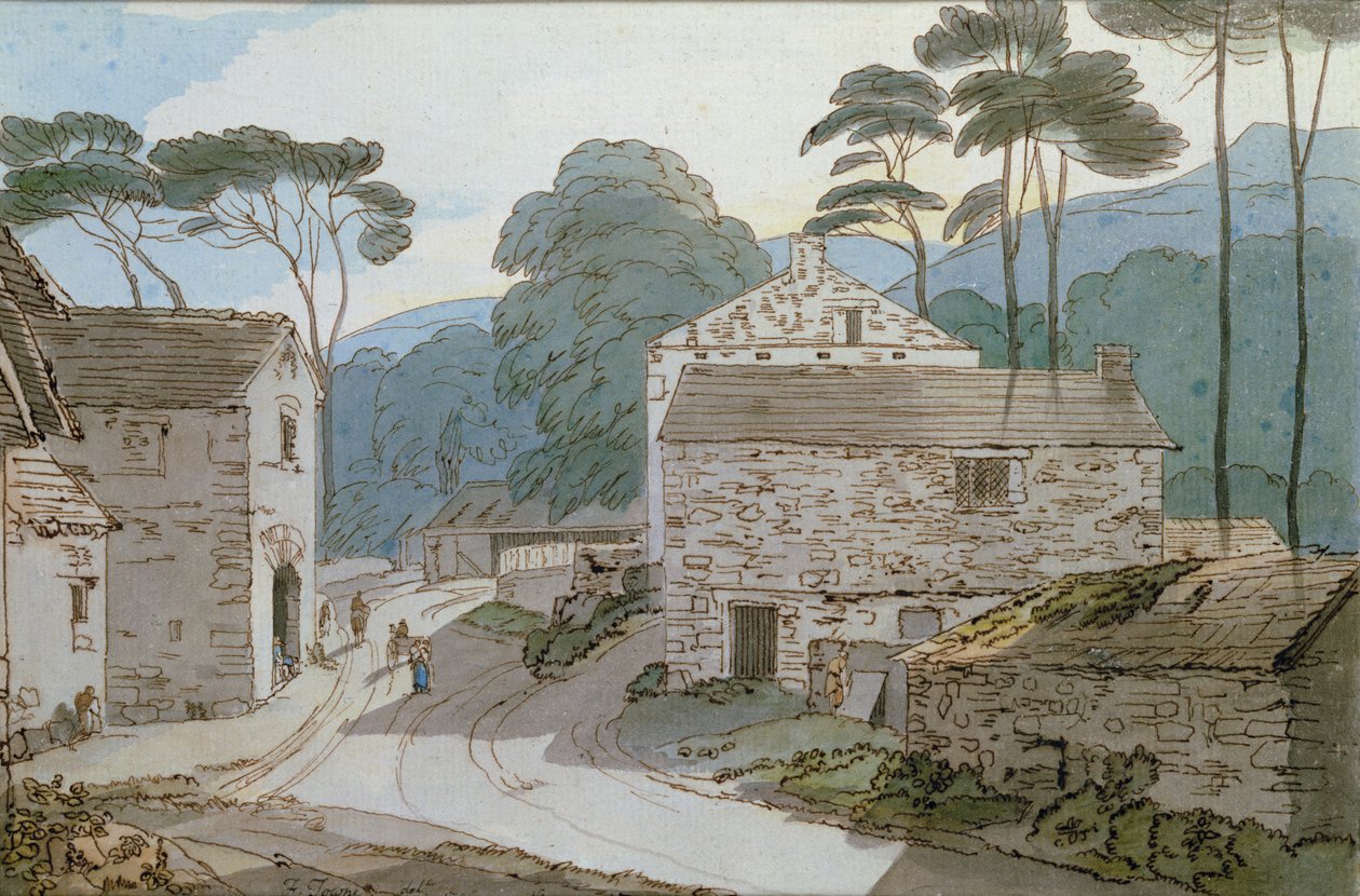 Ambleside na czele jeziora Windermere autorstwa Francis Towne