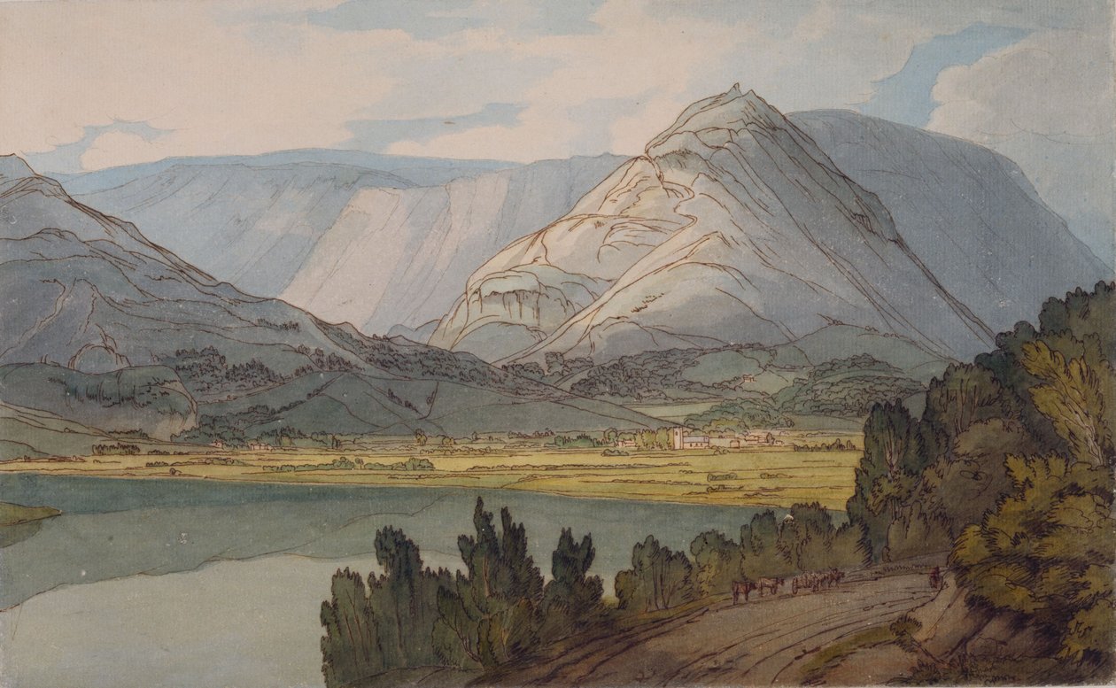 Grasmere z Rydal Road, 1786 autorstwa Francis Towne