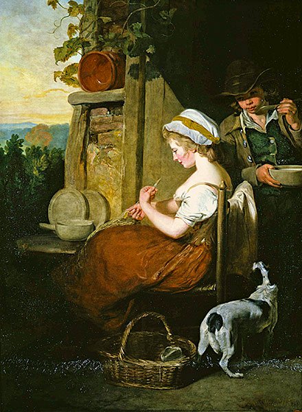 Rustykalne zaloty (olej na płótnie) autorstwa Francis Wheatley
