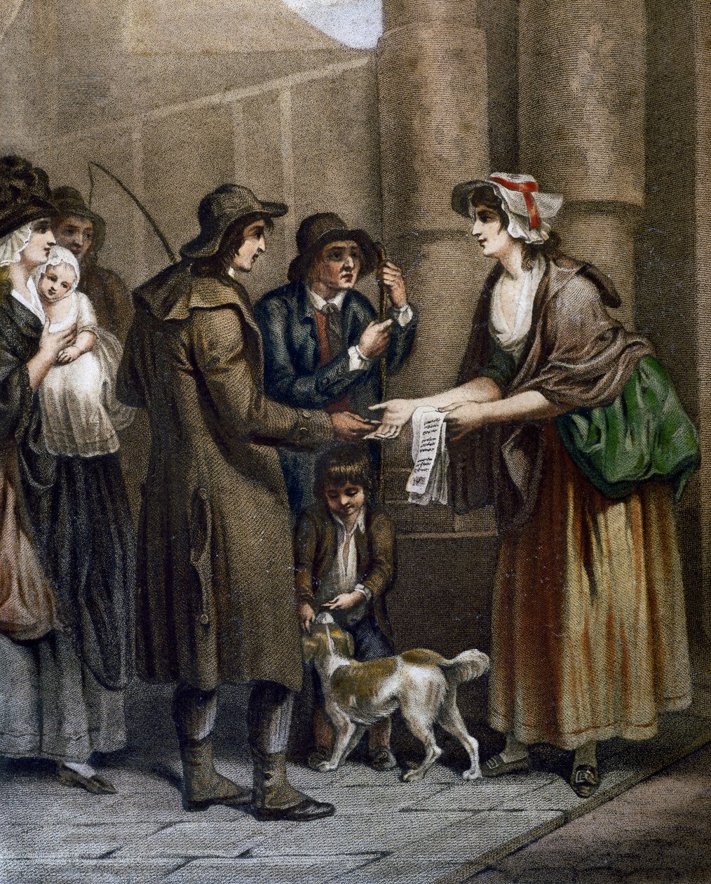 Sprzedawca nut do nowych piosenek, rycina Francisa Wheatleya (1747-1801) z Cries w Londynie, Wielka Brytania autorstwa Francis Wheatley