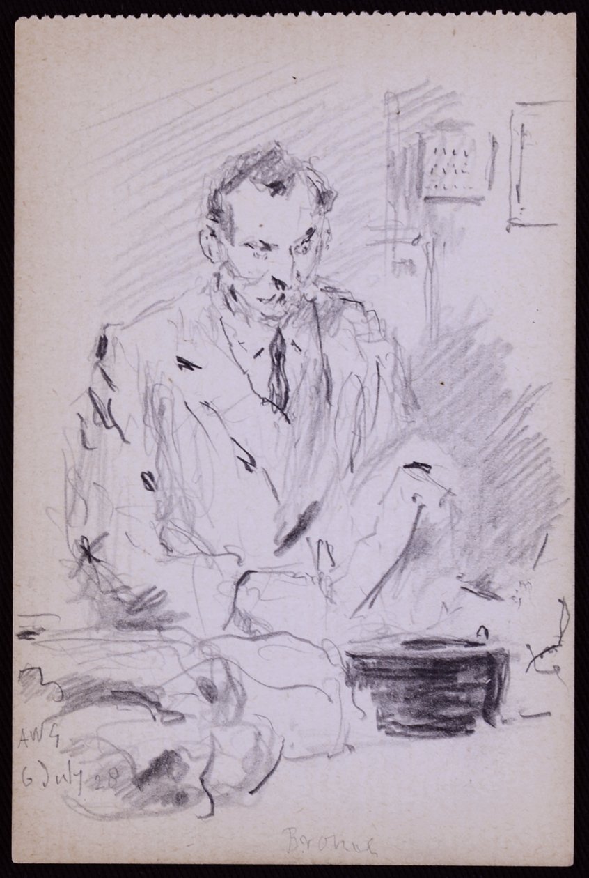 Portret Gilberta? Bayesa, ok. 1928 (ołówek na papierze) autorstwa Francis Wilfred Lawson