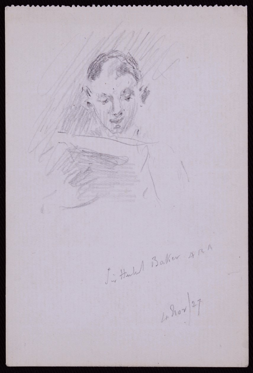 Portret sir Herberta ARA Baker autorstwa Francis Wilfred Lawson