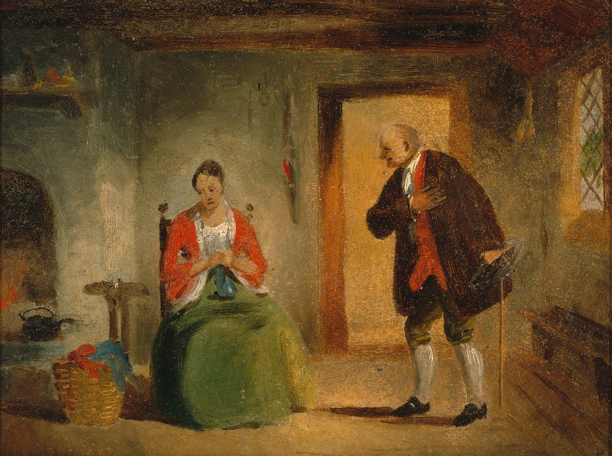 Studium wewnętrzne, 1835-63 (olej na papierze naklejony na płytę) autorstwa Francis William Edmonds