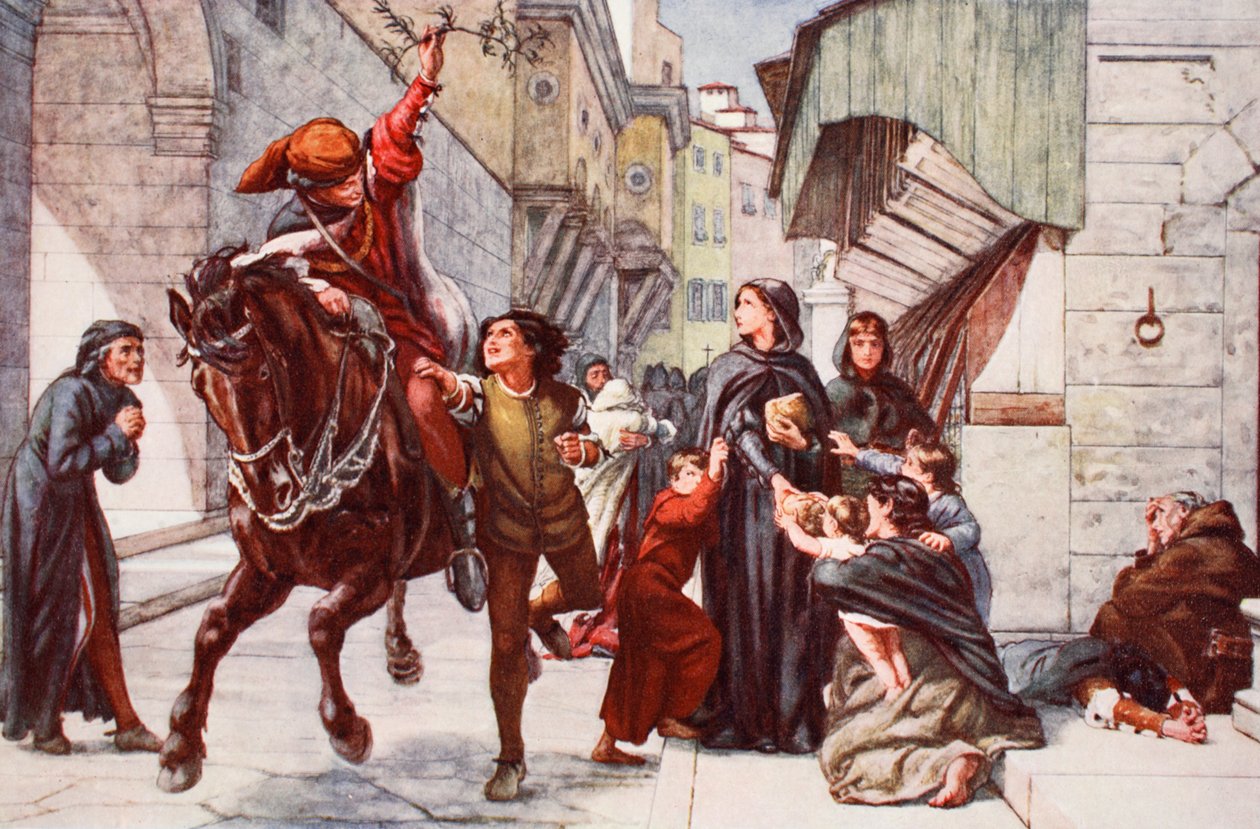 Ulga we Florencji po ataku Ligii autorstwa Francis William Topham