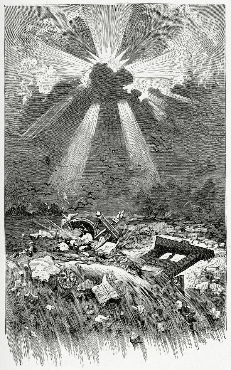 La Débacle - ilustracja z Napoléona le Petit, XIX w. (rycina bw) autorstwa Francis and Scott, Henry Fowke