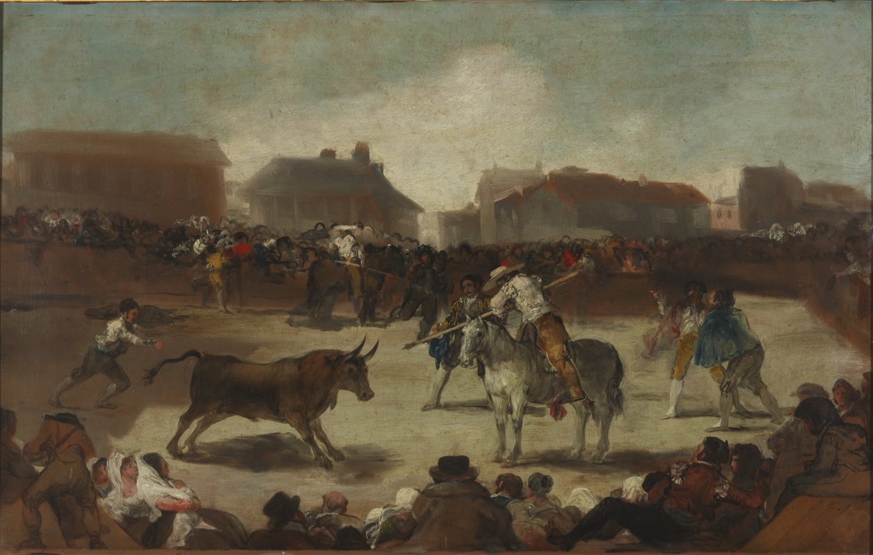 Walka byków w wiosce autorstwa Francisco de Goya