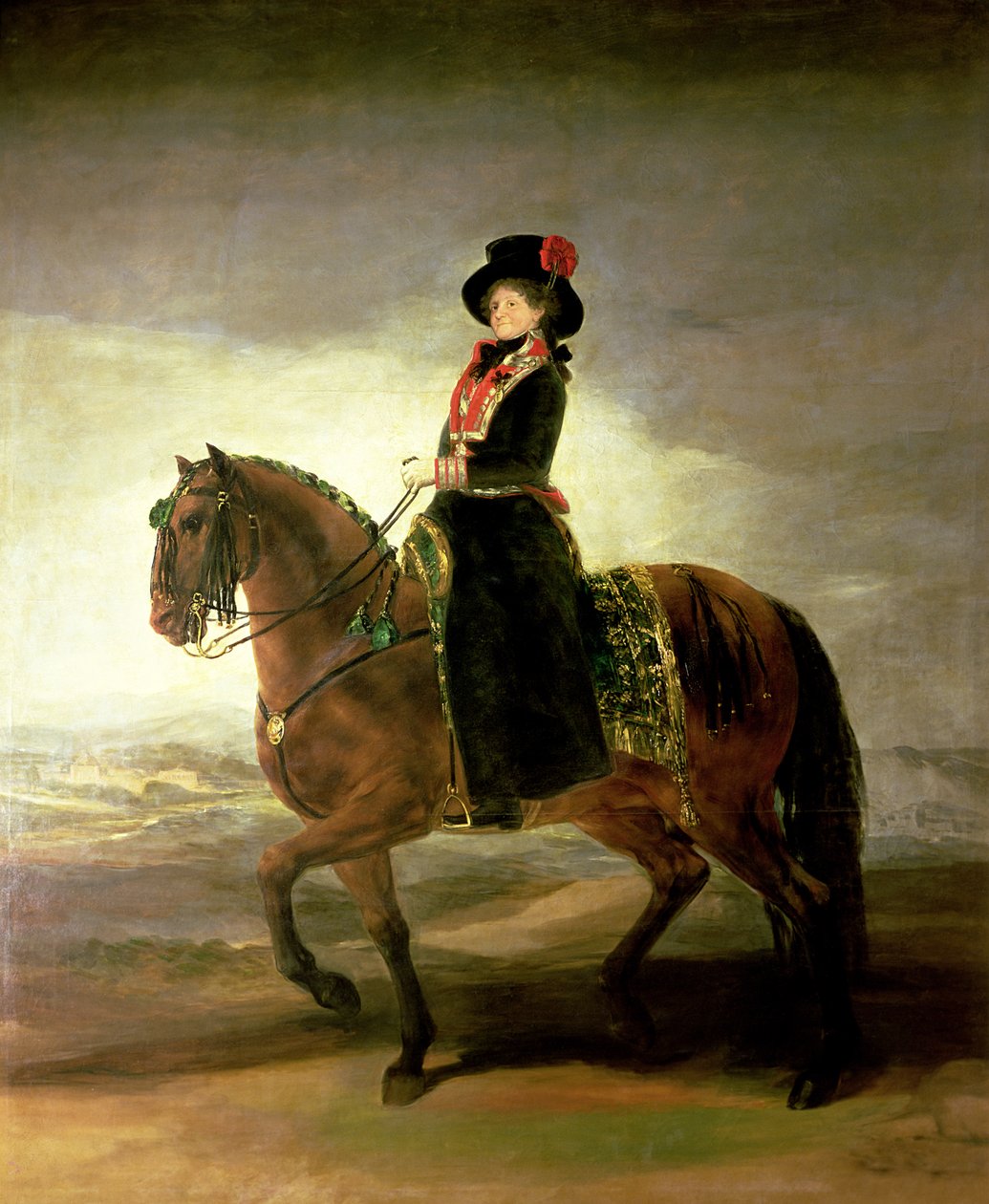 Portret konny królowej Marii Luizy, żony króla Hiszpanii Karola IV, 1799 autorstwa Francisco de Goya