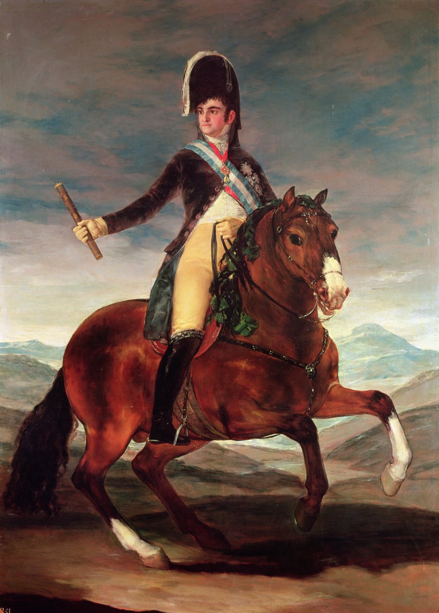 Portret konny Ferdynanda VII, 1808 autorstwa Francisco de Goya