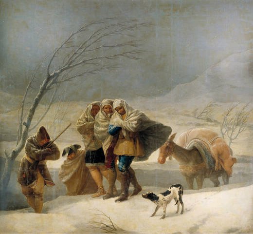 Opady śniegu autorstwa Francisco de Goya
