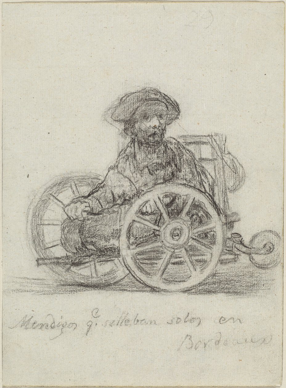 Mendigos que se llevan solos en Bordeaux (Żebracy, którzy poruszają się na własną rękę w Bordeaux) autorstwa Francisco de Goya