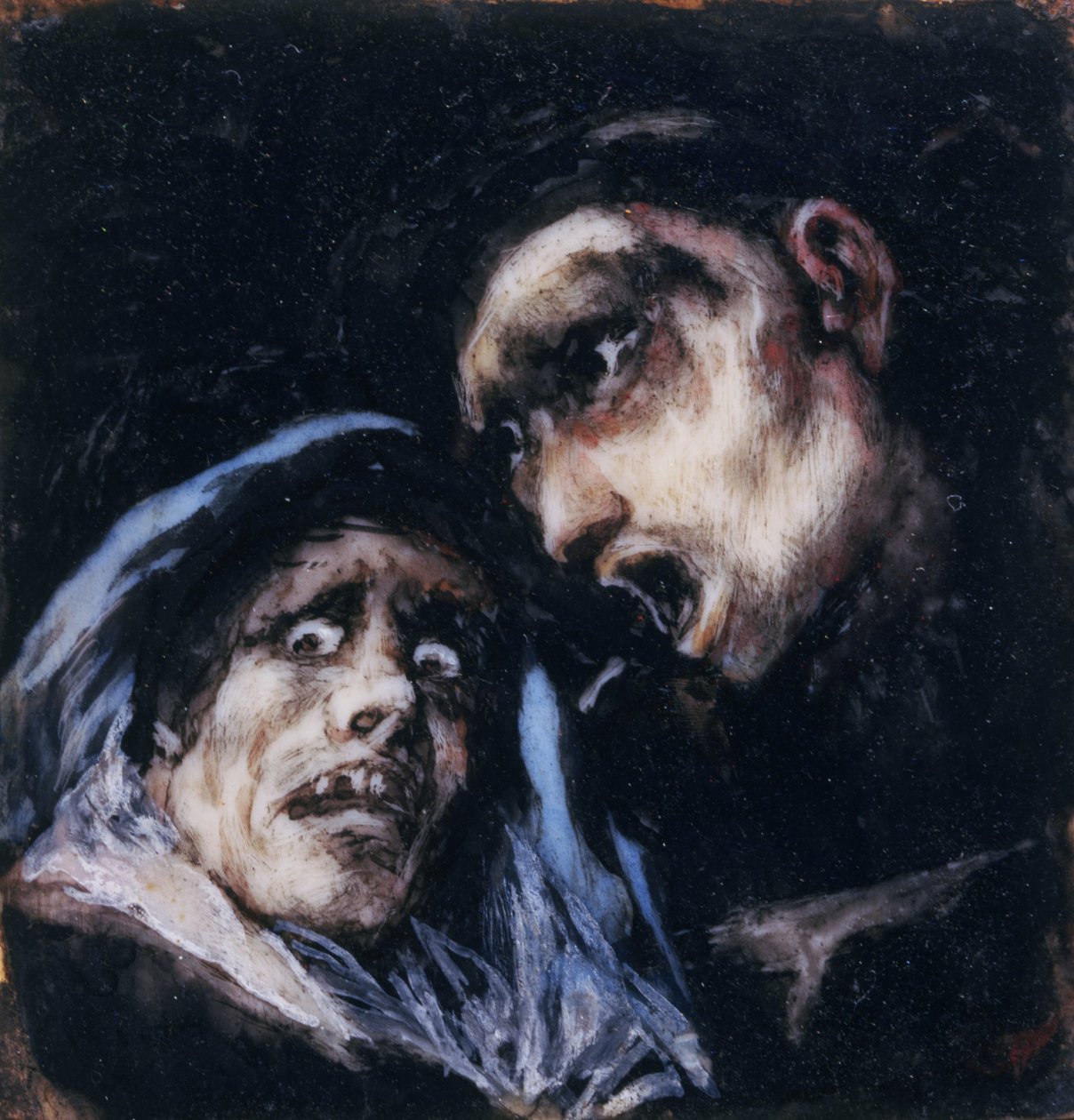 Mnich rozmawia ze staruszką autorstwa Francisco de Goya