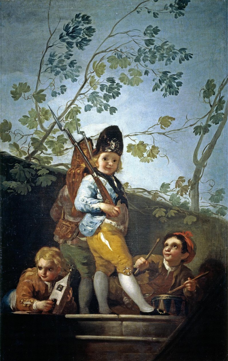 Chłopcy grający w żołnierzy autorstwa Francisco de Goya