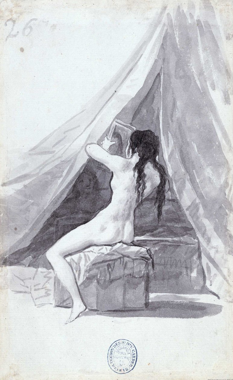 Naga kobieta z lustrem autorstwa Francisco de Goya
