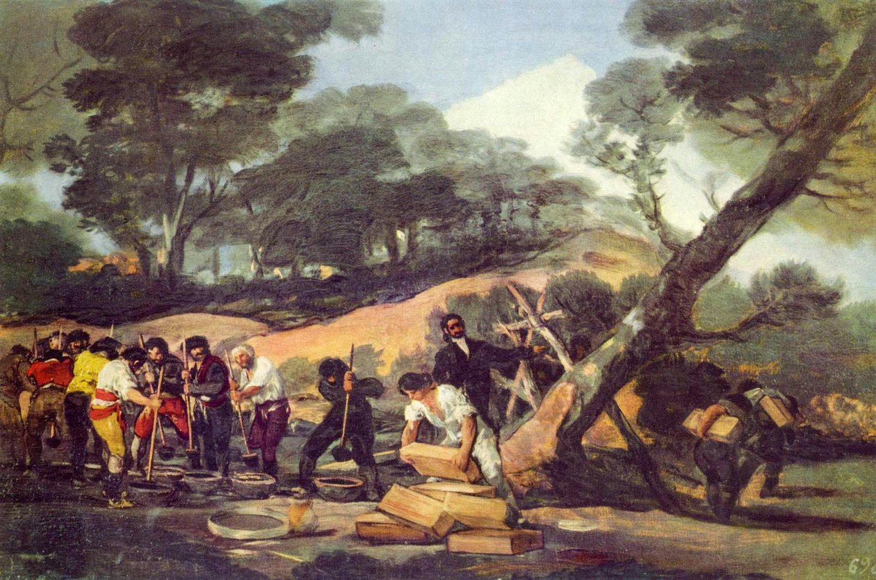 Produkcja proszku w Sierra de Tardienta autorstwa Francisco de Goya