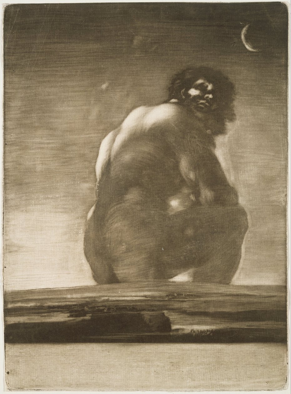 Siedzący gigant autorstwa Francisco de Goya