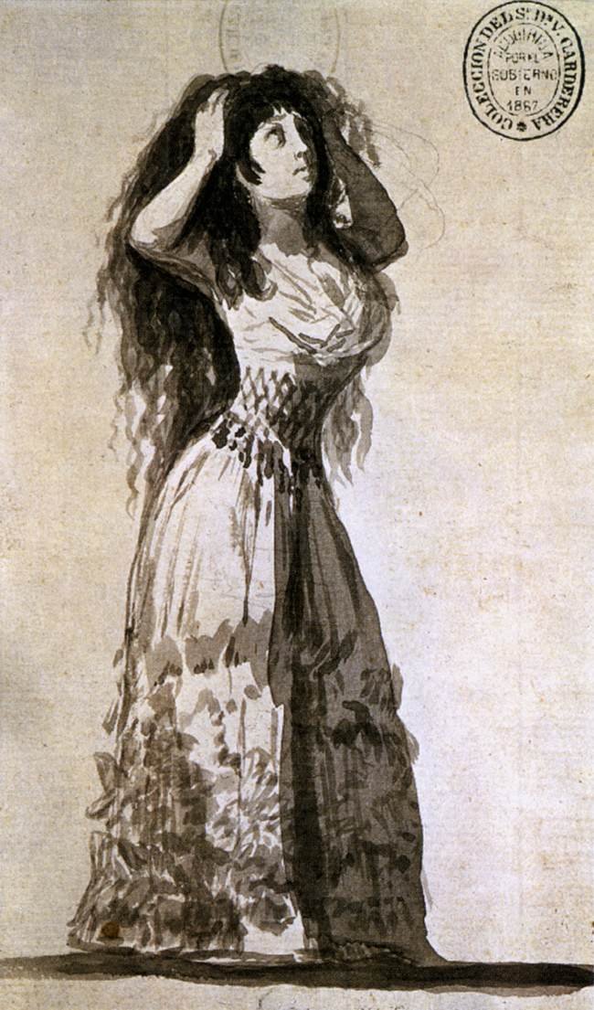 Księżna Alby układa włosy autorstwa Francisco de Goya