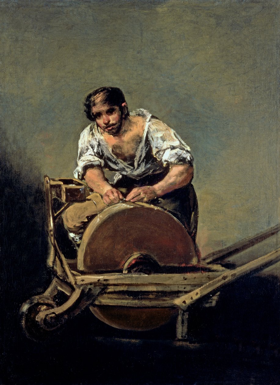 Szlifierka do noży, ok. 1808-12 autorstwa Francisco de Goya