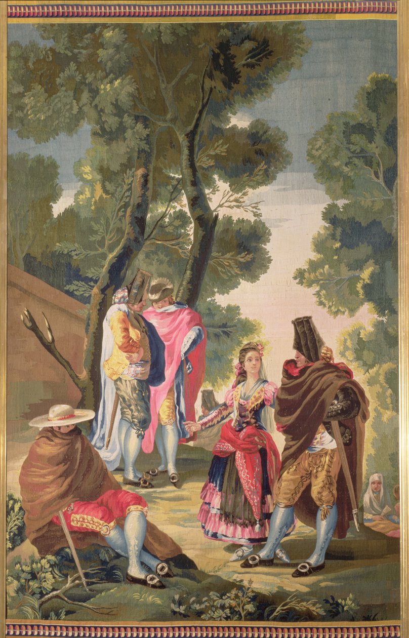 Ładna kobieta i zamaskowani mężczyźni (Droga Andaluzji) autorstwa Francisco de Goya