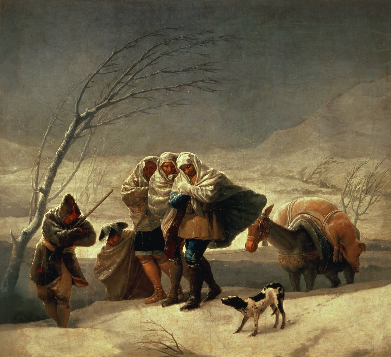 Burza śnieżna, 1786-87 autorstwa Francisco de Goya