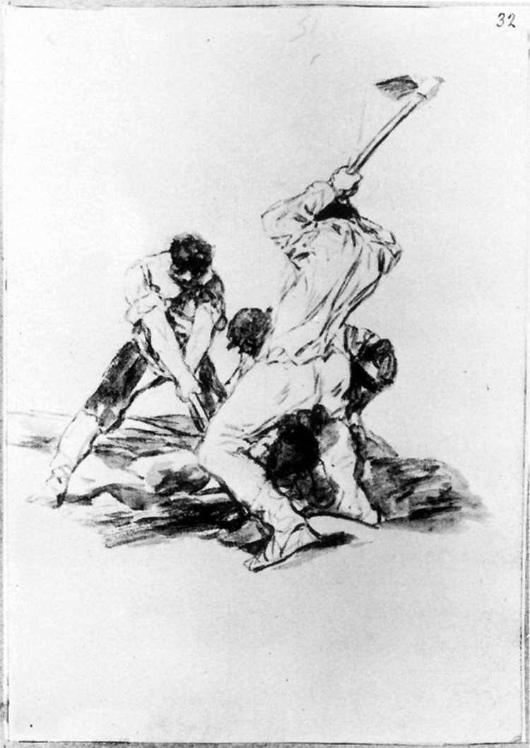 Trzech mężczyzn kopiących autorstwa Francisco de Goya