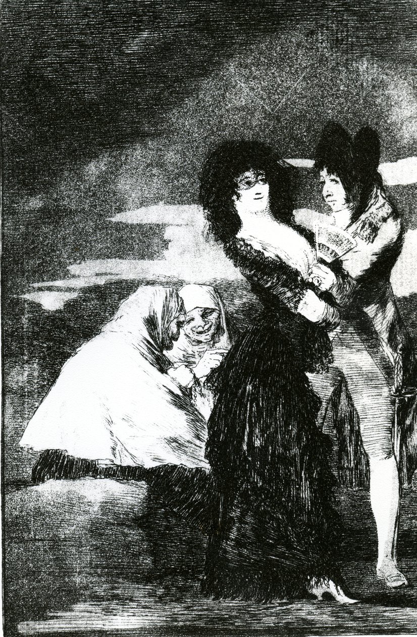 Dwójka, płyta 5 z „Los Caprichos”, wydana w 1799 r. autorstwa Francisco de Goya