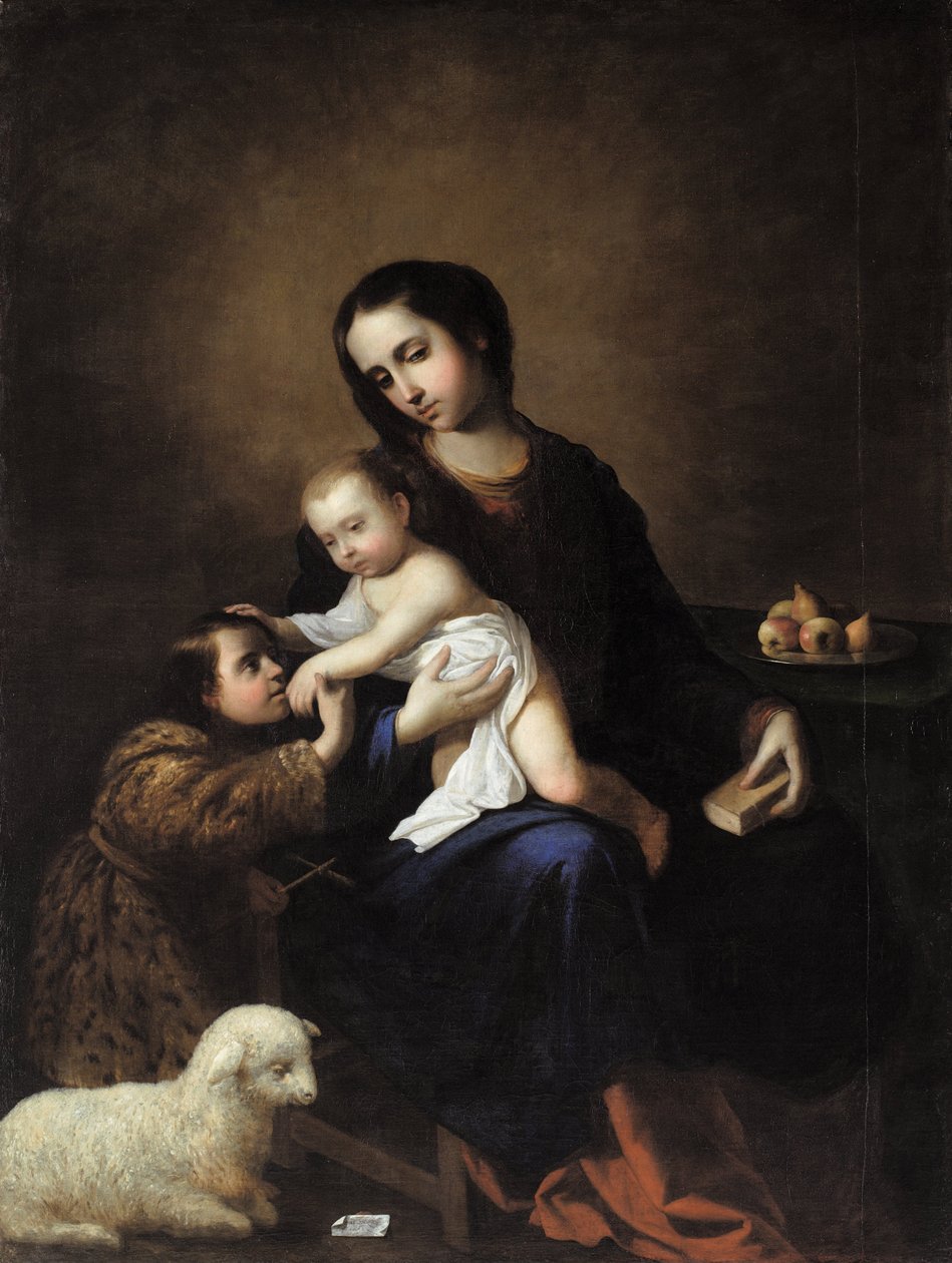 Dziewica z Dzieciątkiem z Dzieciątkiem Św. Jan Chrzciciel autorstwa Francisco de Zurbaran