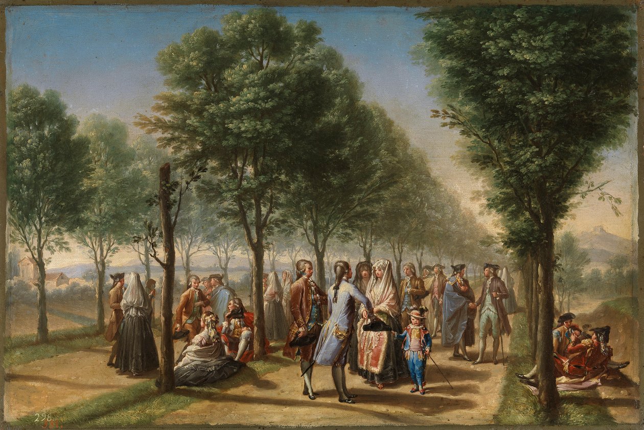 Paseo de las Delicias w Madrycie autorstwa Francisco Bayeu y Subias