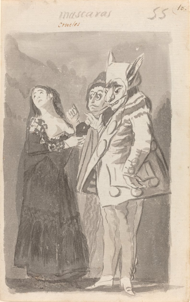 Mascaras crueles (Okrutne maski) autorstwa Francisco de Goya