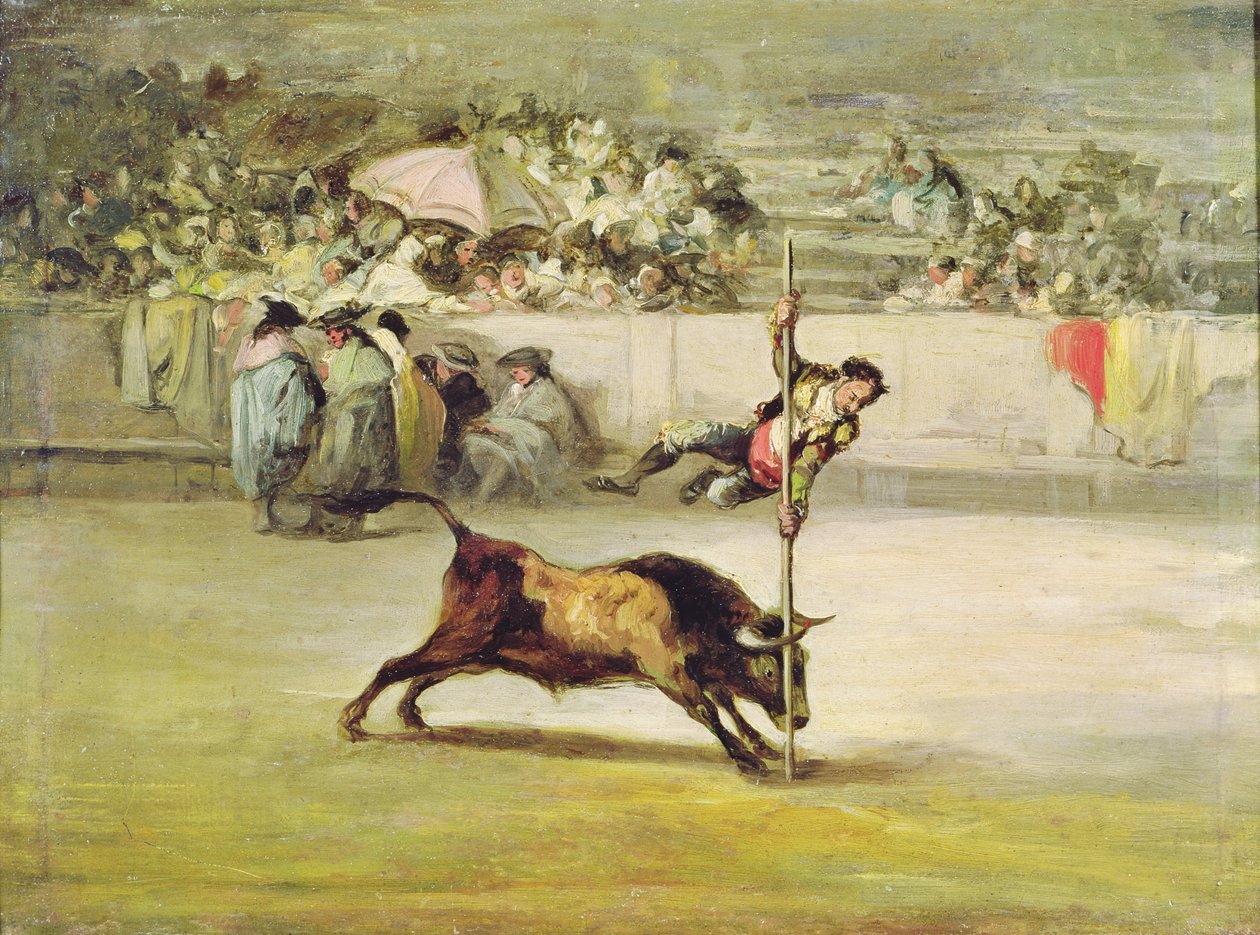 Zwinność i śmiałość Juanito Apinani na Madrid Arena autorstwa Francisco de Goya