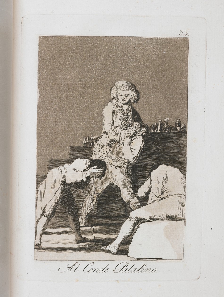 Al Conde Palantino, z Los Caprichos, 1797-1798 autorstwa Francisco de Goya
