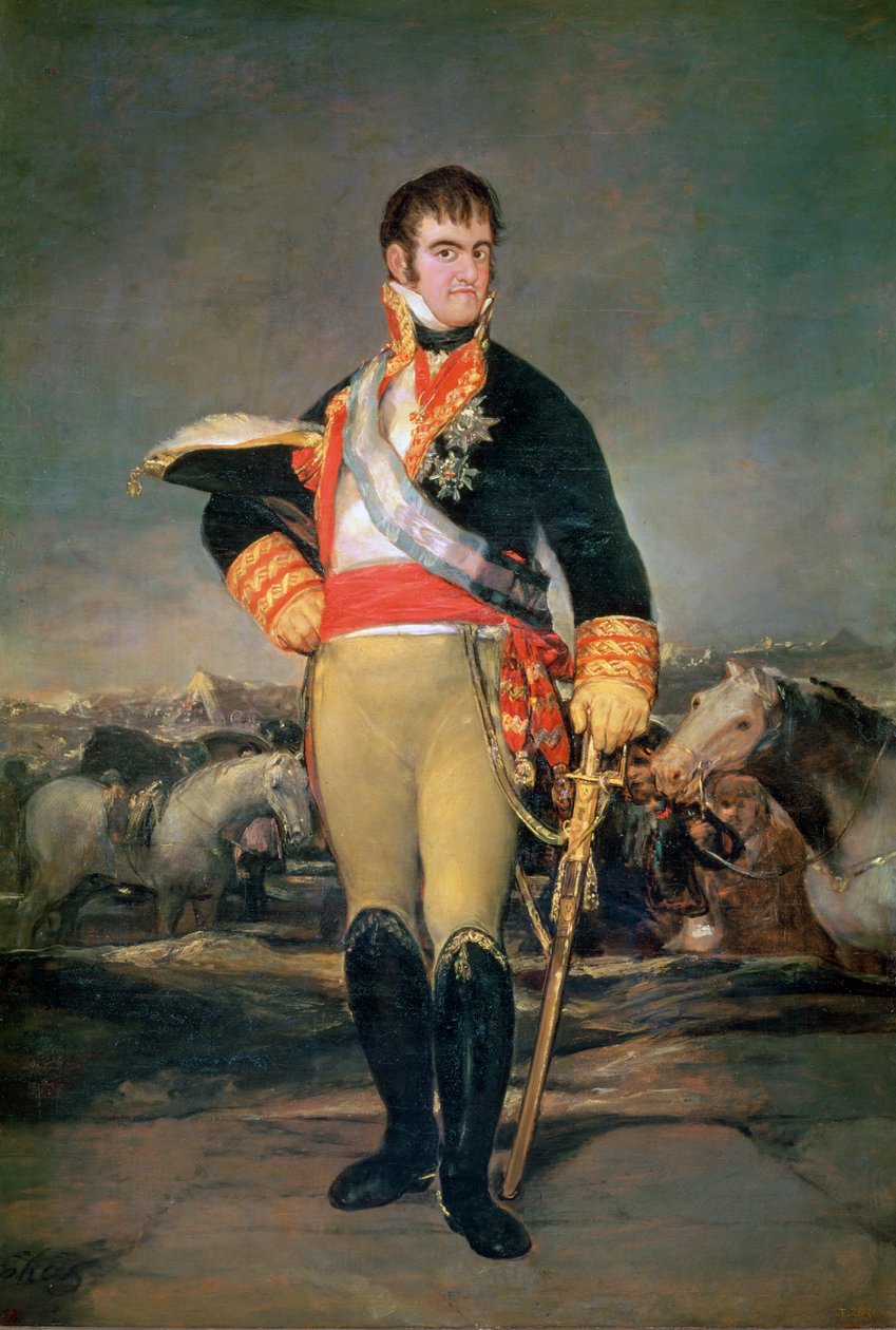 Król Ferdynand VII (1784-1833) ok.1814 autorstwa Francisco de Goya