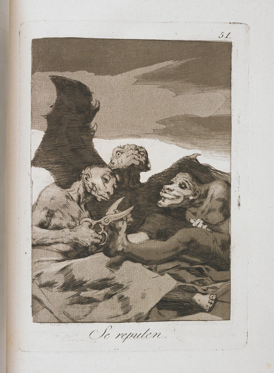Talerz z Los Caprichos, 1797-1798 autorstwa Francisco de Goya