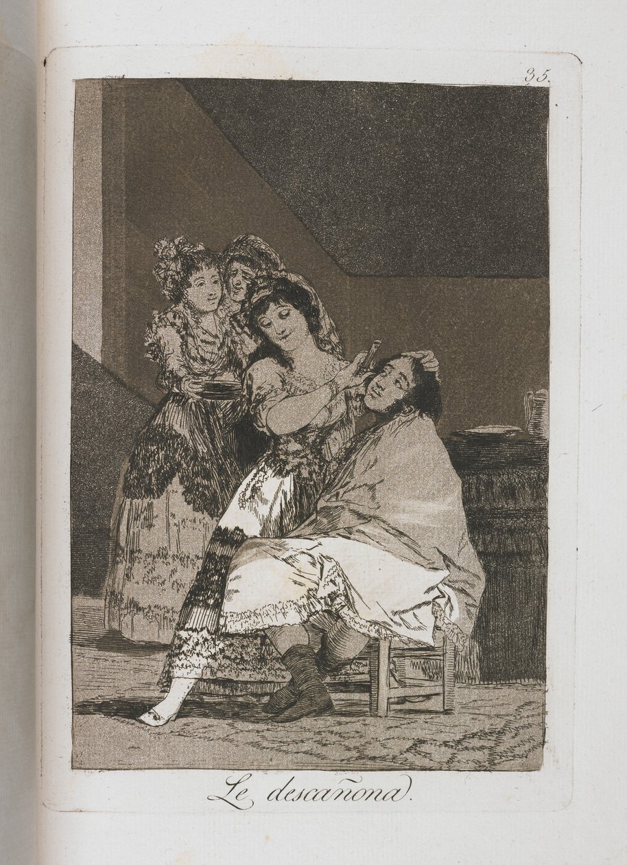 Talerz z Los Caprichos, 1797-1798 autorstwa Francisco de Goya