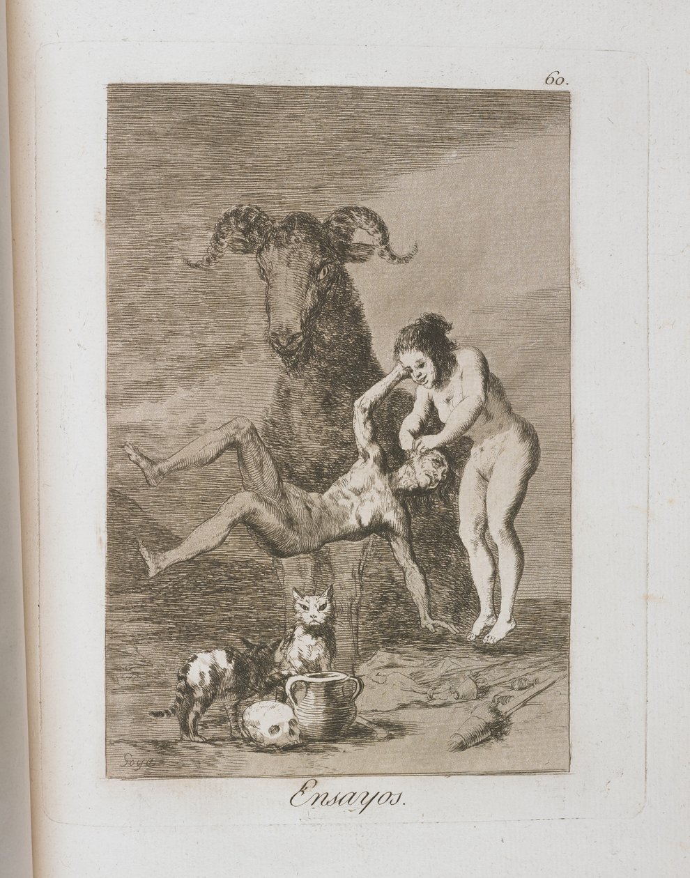Płyta z Los Caprichos, 1797-1798 autorstwa Francisco de Goya