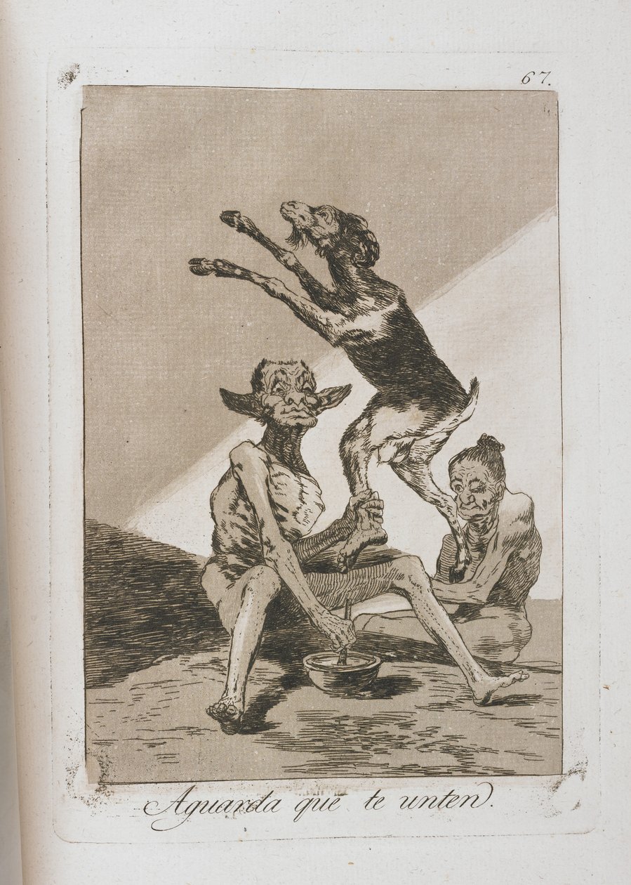Talerz z Los Caprichos, 1797-1798 autorstwa Francisco de Goya