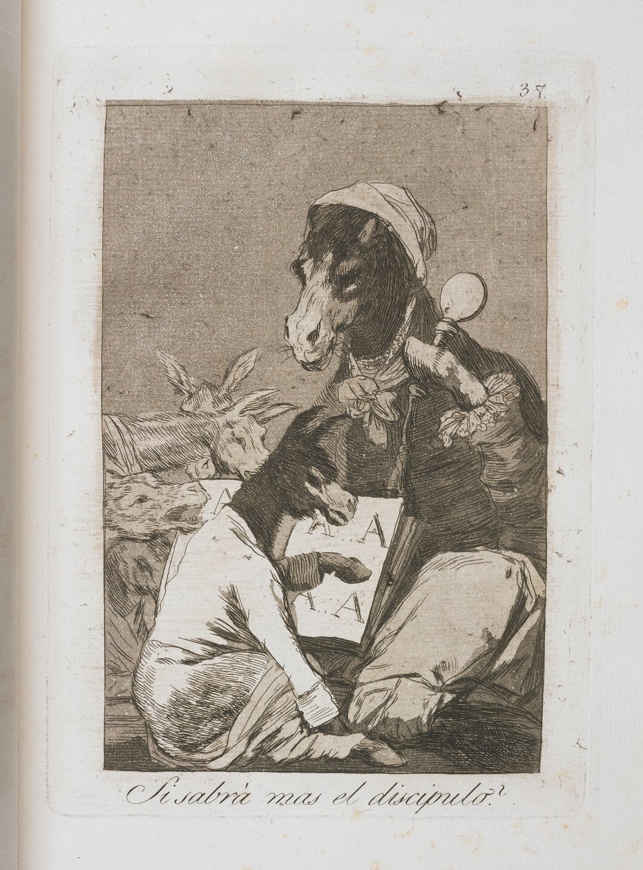 Talerz z Los Caprichos, 1797-1798 autorstwa Francisco de Goya
