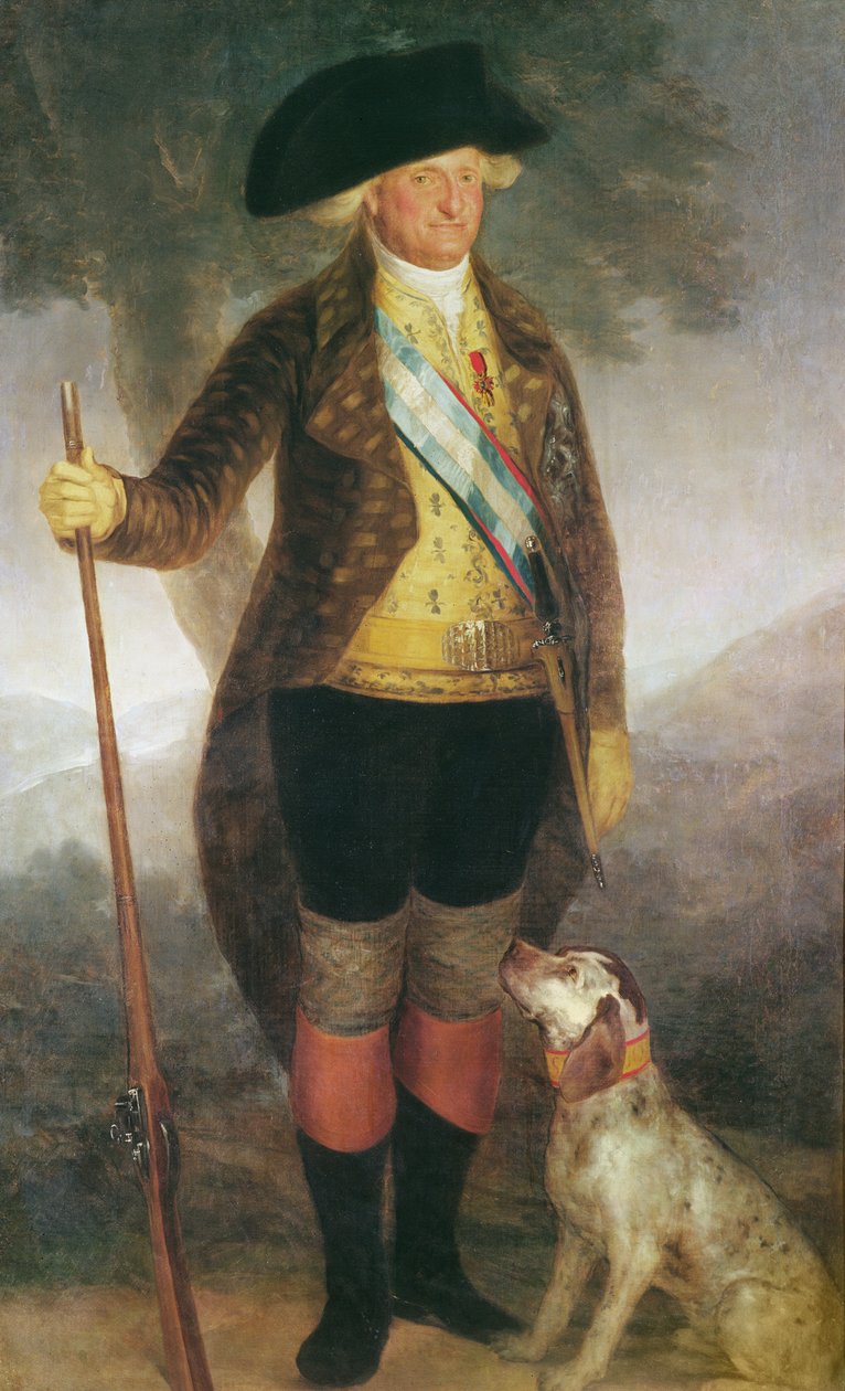 Portret króla hiszpańskiego Karola IV polującego autorstwa Francisco de Goya