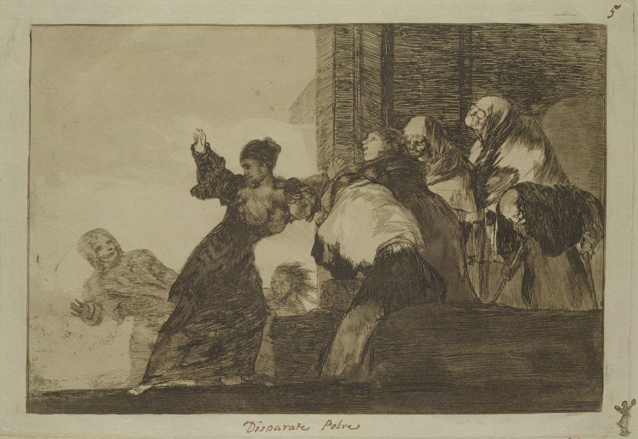 Przysłowie 11 z serii Follies, ok. 1815-24 (akwaforta i akwatinta na papierze) autorstwa Francisco de Goya