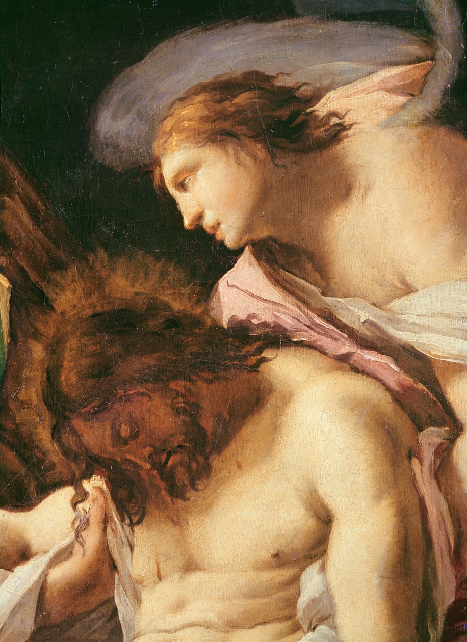 Ciało Chrystusa Fragment pochowany głowy Chrystusa i anioła olej na płótnie autorstwa Francisco de Goya