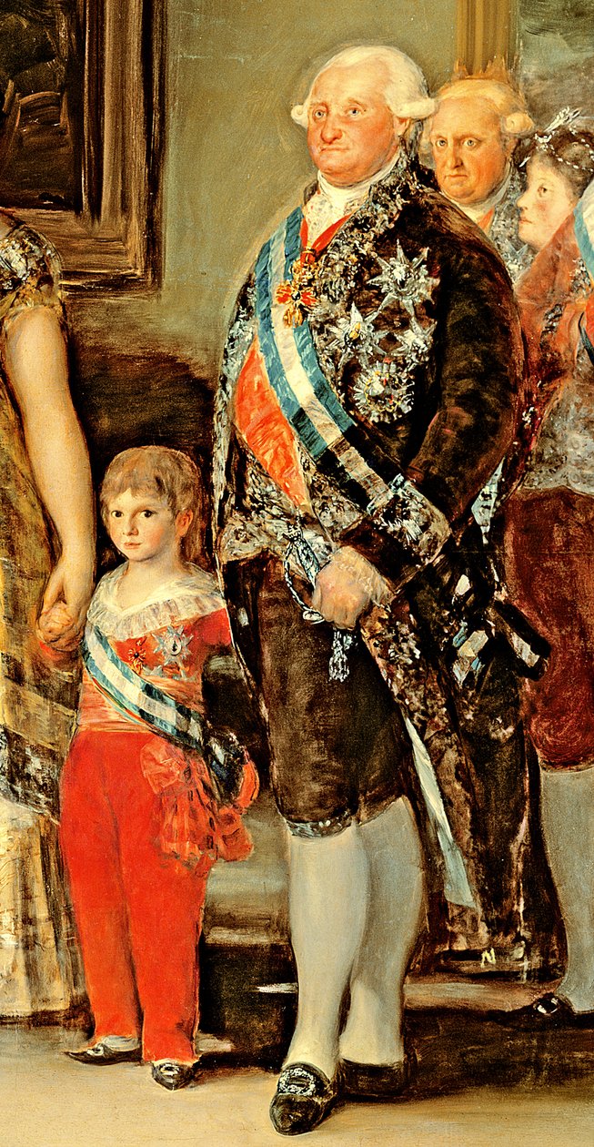 Król i królowa Hiszpanii Karol IV i Maria Luiza z rodziną, 1800 (detal 471) autorstwa Francisco de Goya