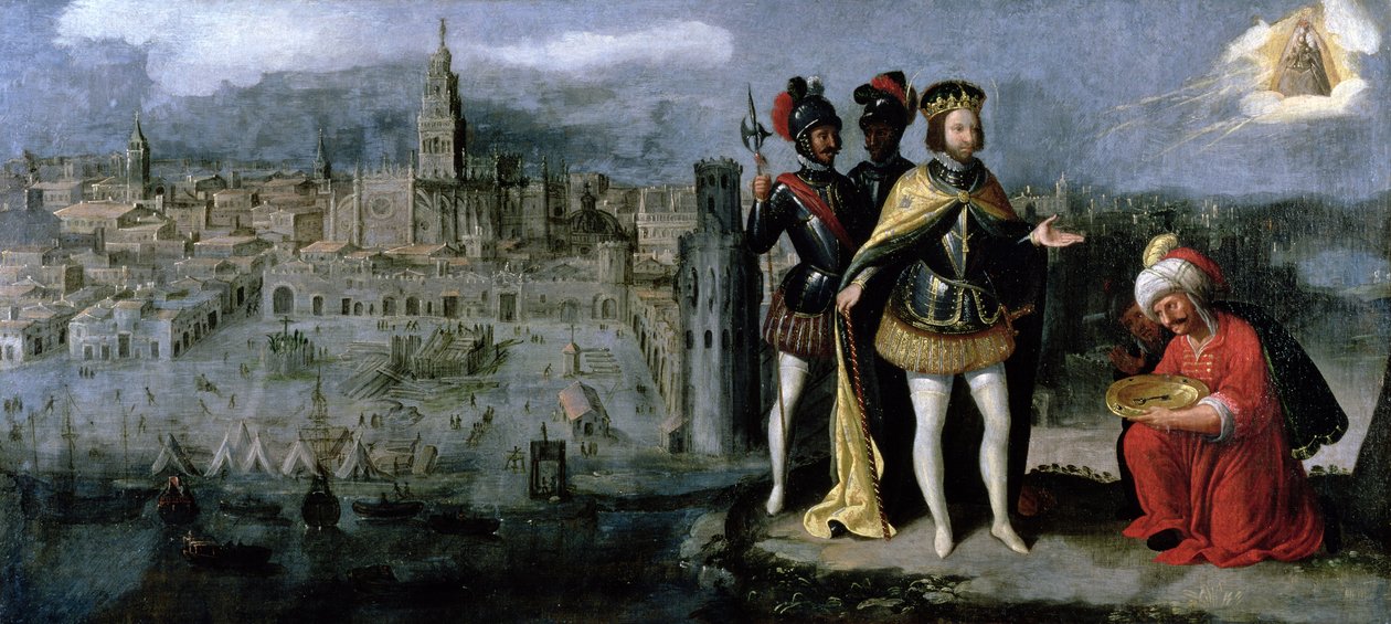 Zdobycie Sewilli przez Ferdynanda III (ok. 1201-52), ok. 1625-35 autorstwa Francisco Pacheco