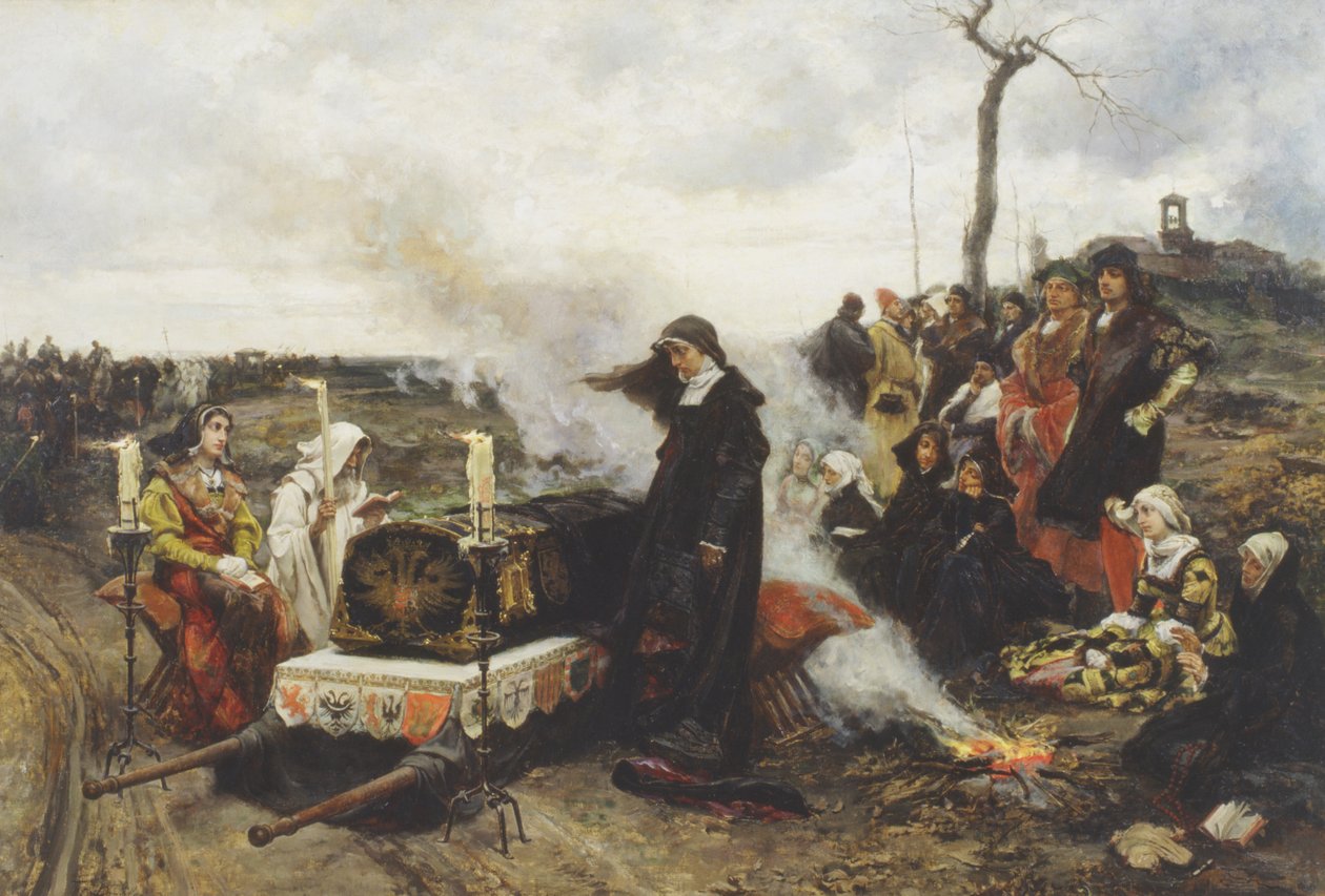 Joanna Kastylijska na pogrzebie swojego męża autorstwa Francisco Pradilla y Ortiz
