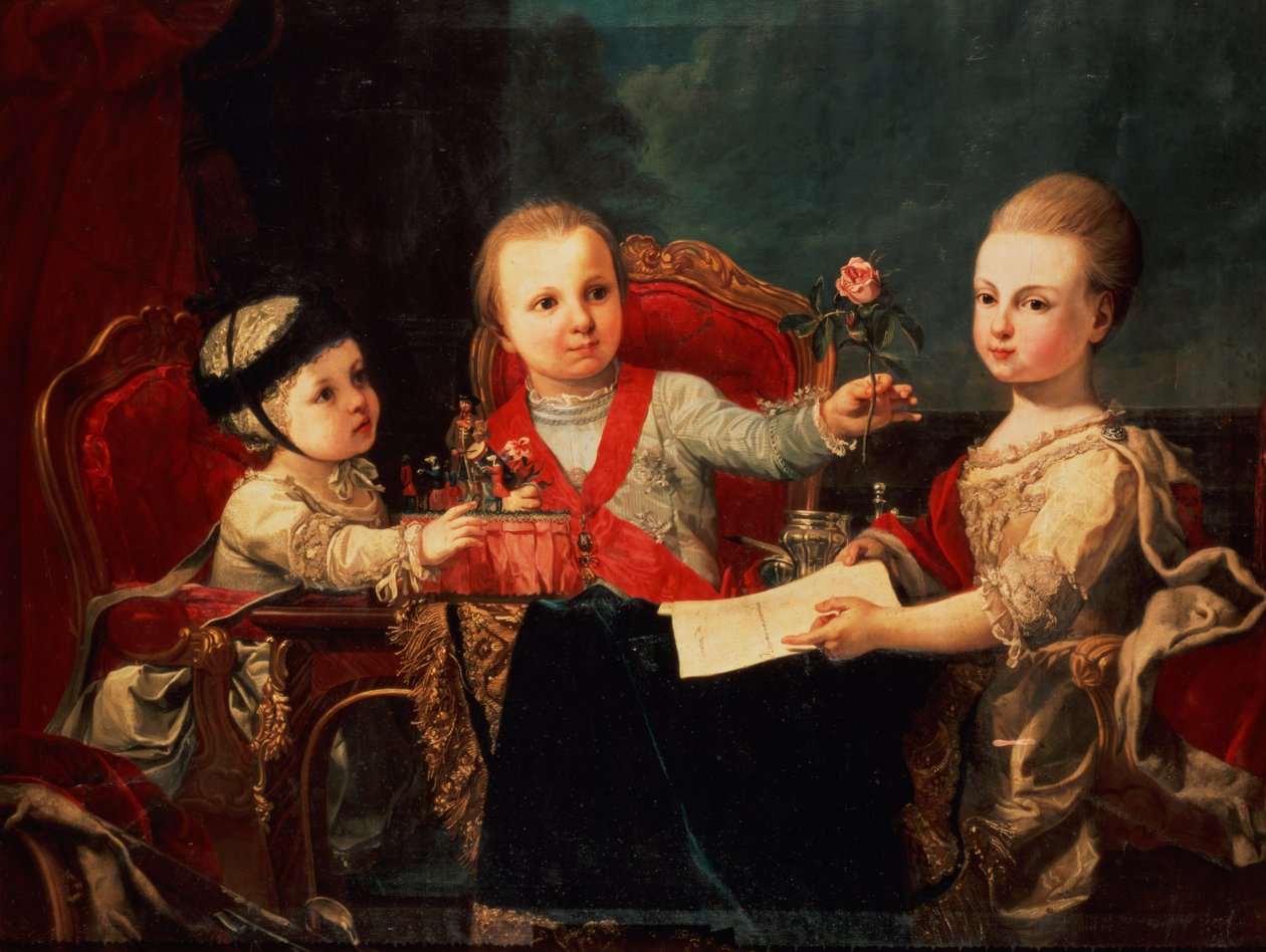 Trzej książęta, dzieci Karola III autorstwa Francisco de la Traverse