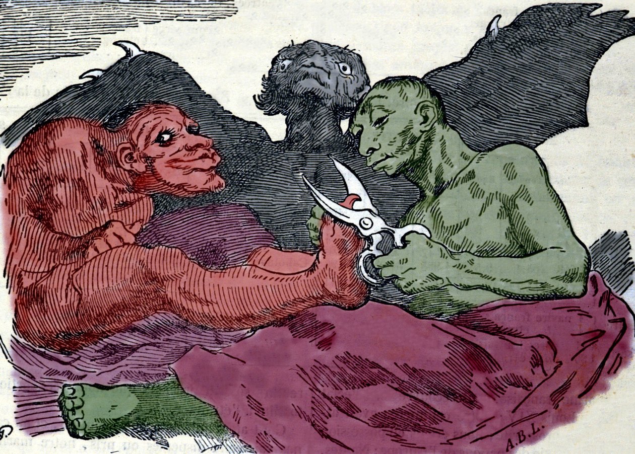 Robią swoją toaletę: grawerunek autorstwa Francisco Goya y Lucientes (1746-1826) wykonany około 1820 roku. autorstwa Francisco (after) Goya y Lucientes