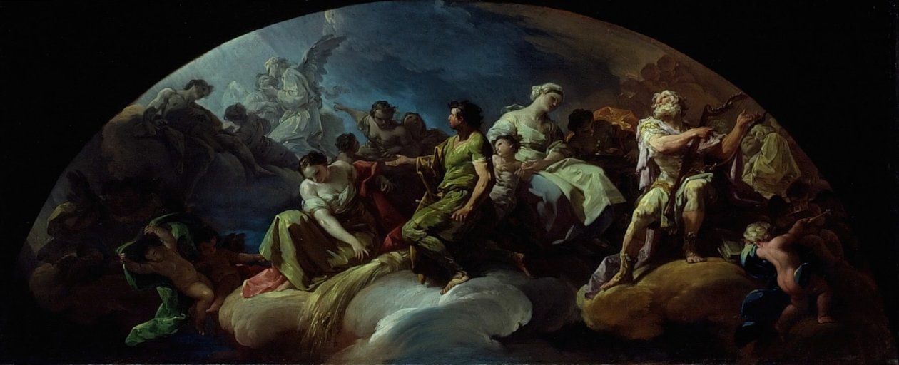 Postacie ze Starego Testamentu w raju, 175160. autorstwa Francisco Bayeu