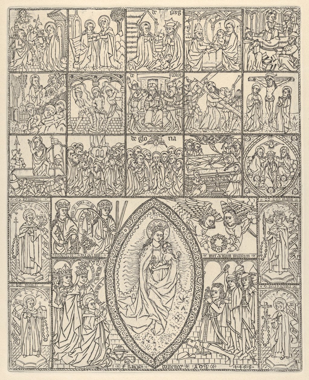Piętnaście tajemnic i Matka Boska Różańcowa Współczesna Impresja, 1488. autorstwa Francisco Doménech