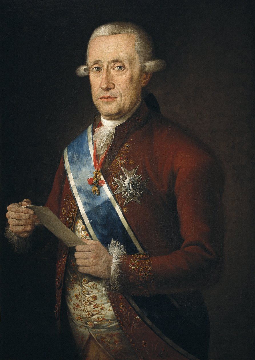 Jose Monino, hrabia Floridablanca, minister Karola III (olej na płótnie) autorstwa Francisco Folc de Cardona